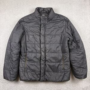 APC Coat Mens Medium Black Puffer Full-Zip Jacket Quilted Minimalist insultated